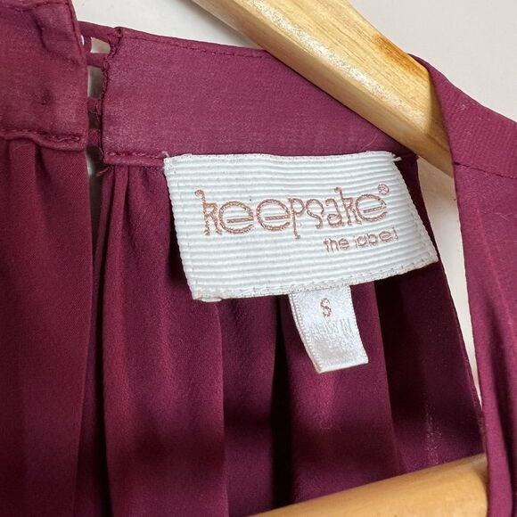 CLEARANCE! Burgundy Keepsake the Label Ruched Halter Dress Size S - Picture 6 of 6